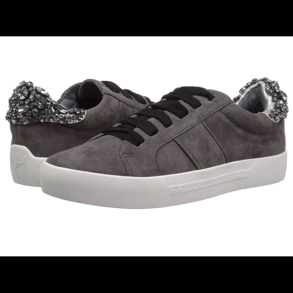 Joie Darena Suede Grey Crystal Sneakers